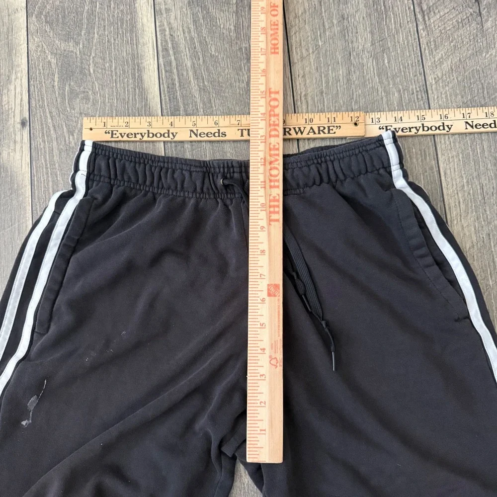 Adidas Essentials 3-Stripes Fleece Shorts Black White DU7830 Mens M Distressed